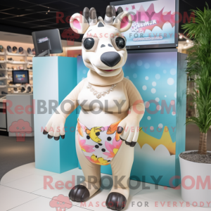 Cream Tapir mascot costume...