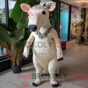 Crème Tapir-mascottekostuum...