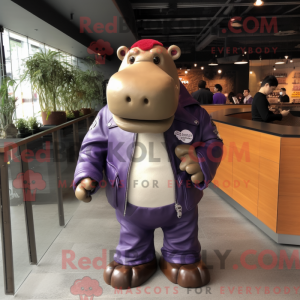 Purple Hippopotamus mascot...