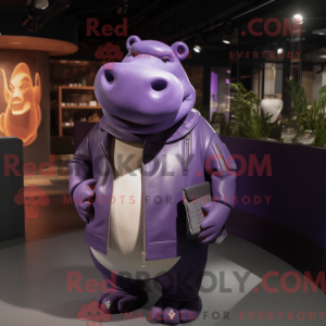 Purple Hippopotamus mascot...