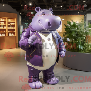 Purple Hippopotamus mascot...