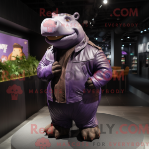 Purple Hippopotamus mascot...