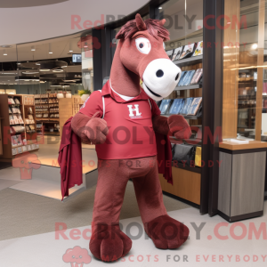 Maroon Horse maskot drakt...