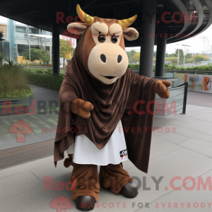 Brown Zebu mascot costume...