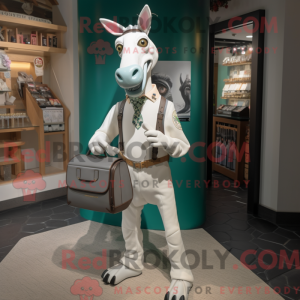 White Okapi mascot costume...