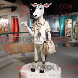White Okapi mascot costume...