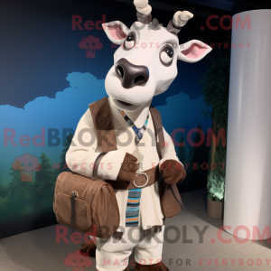 Hvid Okapi maskot kostume...