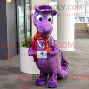 Purple Sea Horse mascot...