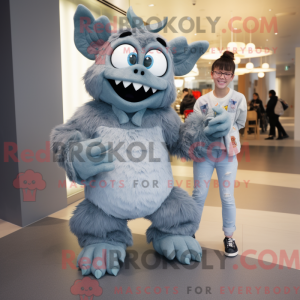 Grå Dæmon maskot kostume...