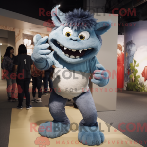 Gray Demon mascot costume...