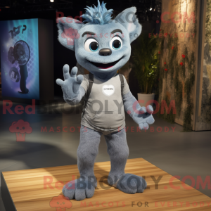 Gray Demon mascot costume...