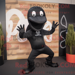 Black Hydra mascot costume...