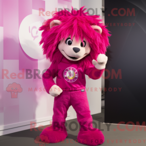 Magenta Tamer Lion mascot...