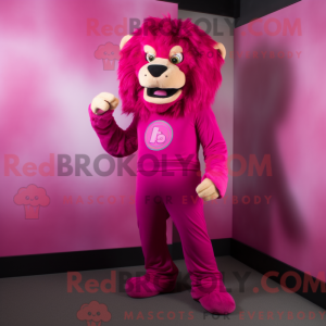 Magenta Tamer Lion maskot...