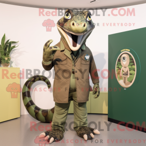 Olive Titanoboa Maskottchen...