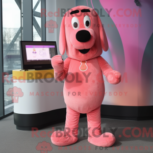 Pink Hot Dog mascot costume...