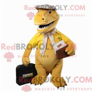 Gold T Rex mascot costume...