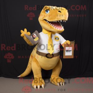 Gold T Rex mascot costume...
