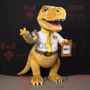 Gold T Rex maskotdraktfigur...