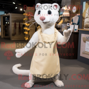 Cream Weasel mascot costume...