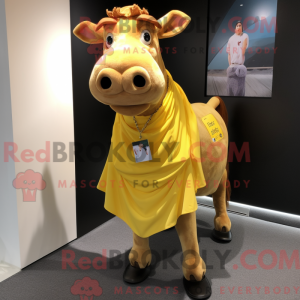 Gold Guernsey Cow mascot...