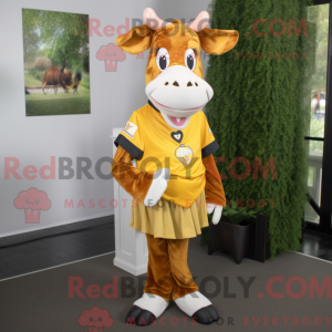 Gold Guernsey Cow mascot...