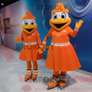 Orange Pair Of Ice Skates...
