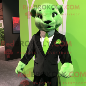 Lime Green Panther mascot...