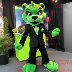Lime Green Panther maskot...