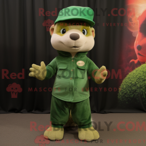 Grøn Mongoose maskot...