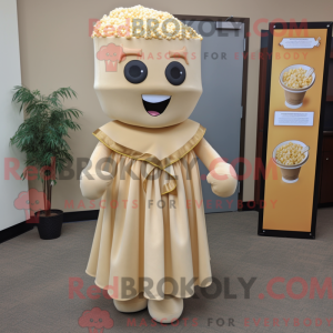 Tan Pop Corn maskot kostume...