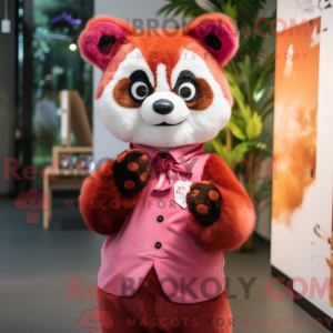 Pink Red Panda mascot...