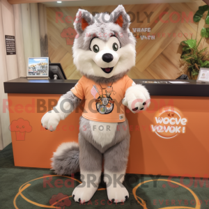 Peach Say Wolf mascot...