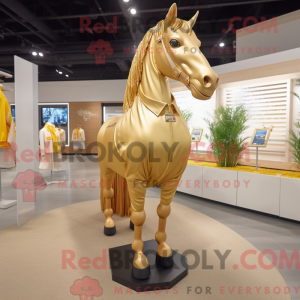 Gold Horse mascot costume...