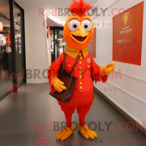 Oransje hanemaskot kostyme...
