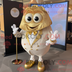 Gold Oyster mascottekostuum...