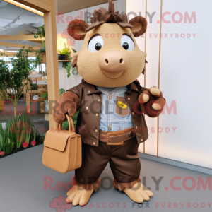 Brown Sow maskot kostyme...