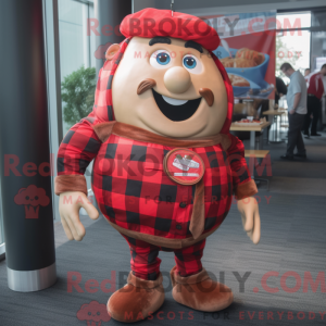 Red Burgers mascot costume...