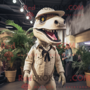 Cream Allosaurus maskot...