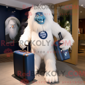 Navy Yeti maskotdraktfigur...