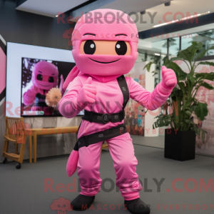Postava maskota růžového...