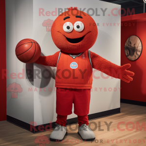 Red Handball Ball mascot...