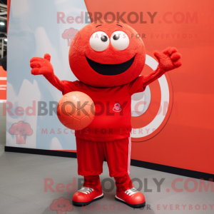 Red Handball Ball mascot...