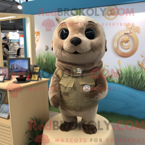 Tan Seal Maskottchen Kostüm...