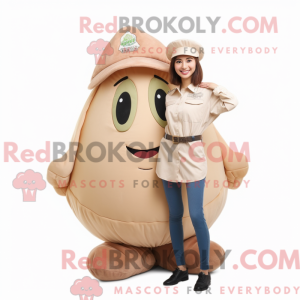 Beige Melon mascot costume...
