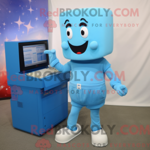 Sky Blue Computer mascotte...