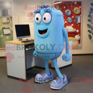 Sky Blue Computer mascotte...