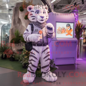 Lavendel tiger maskot...