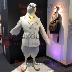 Cream Pigeon mascot costume...