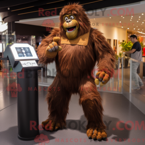 Brown Sasquatch mascot...